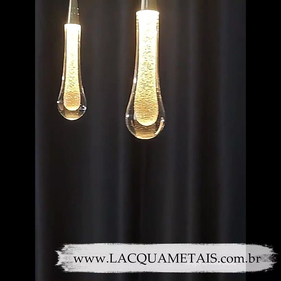 Miniatura: LUMINÁRIA LED CRISTAL PINGENTE GOTA OURO POLIDO LINDÍSSIMA