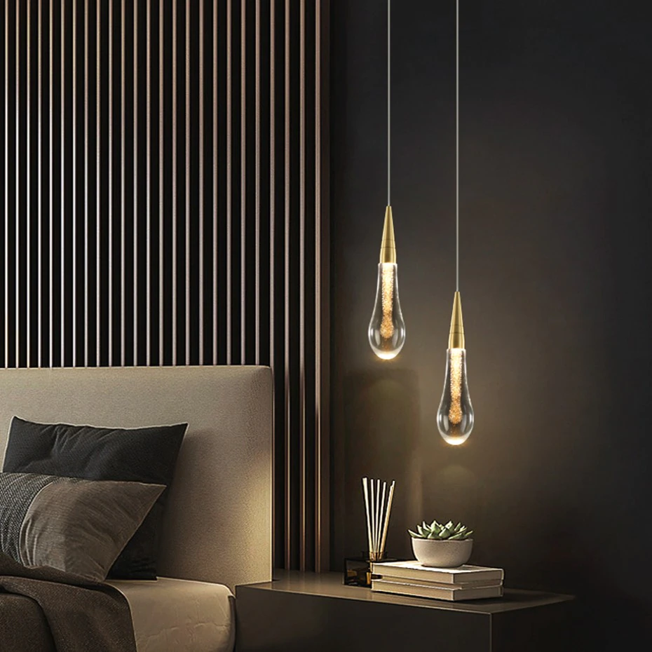 Miniatura: LUMINÁRIA LED CRISTAL PINGENTE GOTA OURO POLIDO LINDÍSSIMA