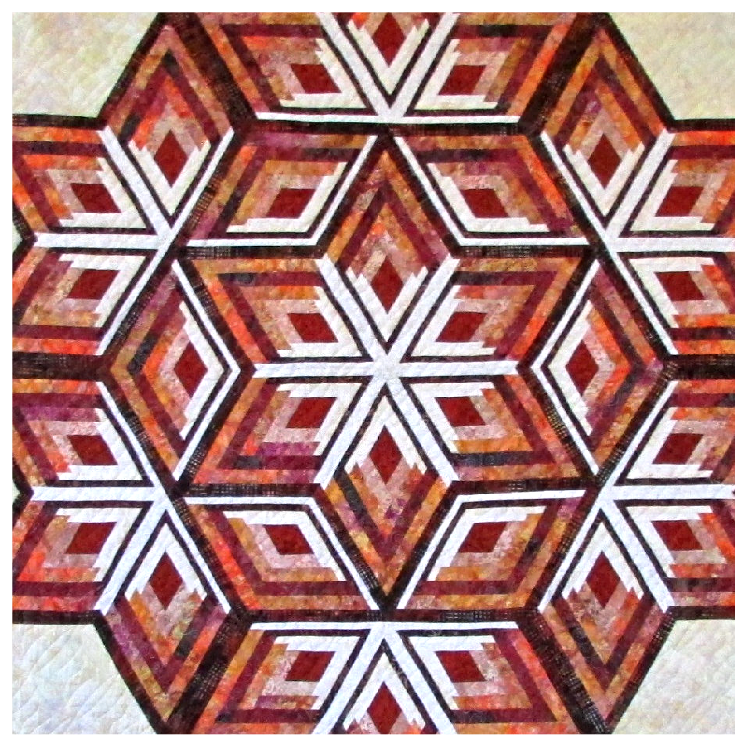 Harvest Star Log Cabin | Queen Size Quilt