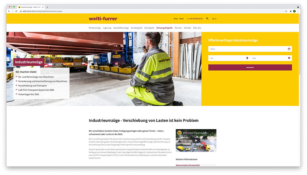 Welti-Furrer Portfolio Showcase Webseiten