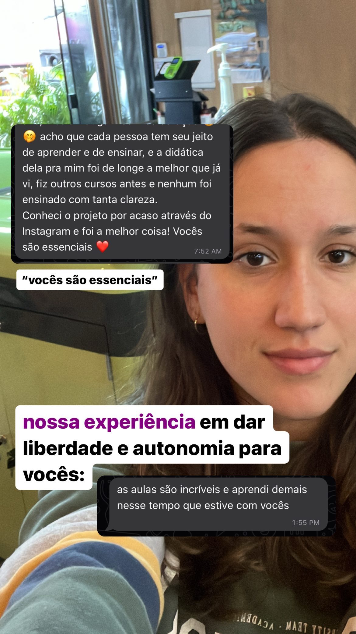 Depoimento de aluna