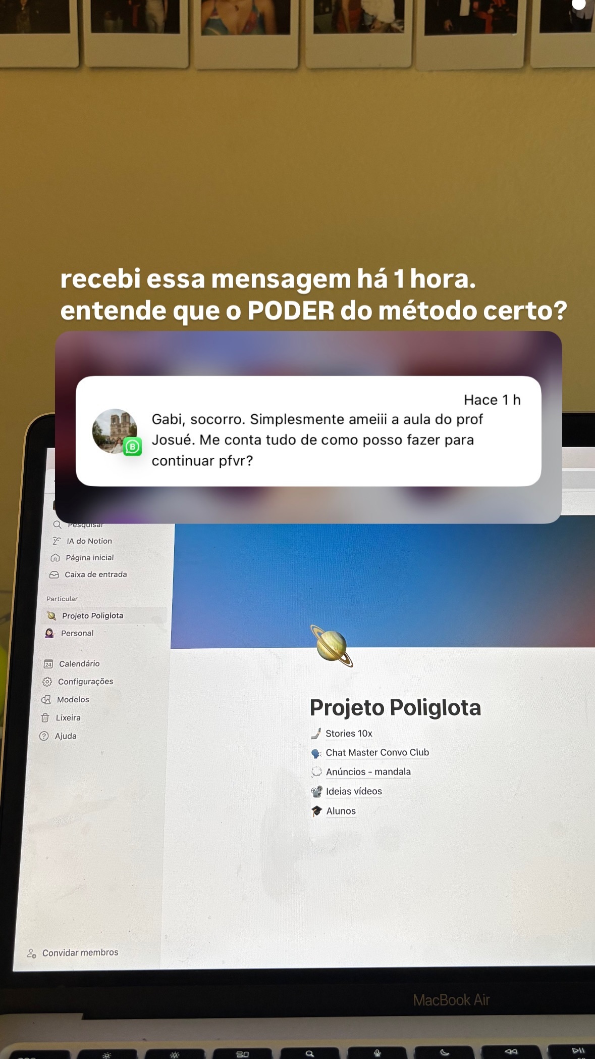 Depoimento de aluna