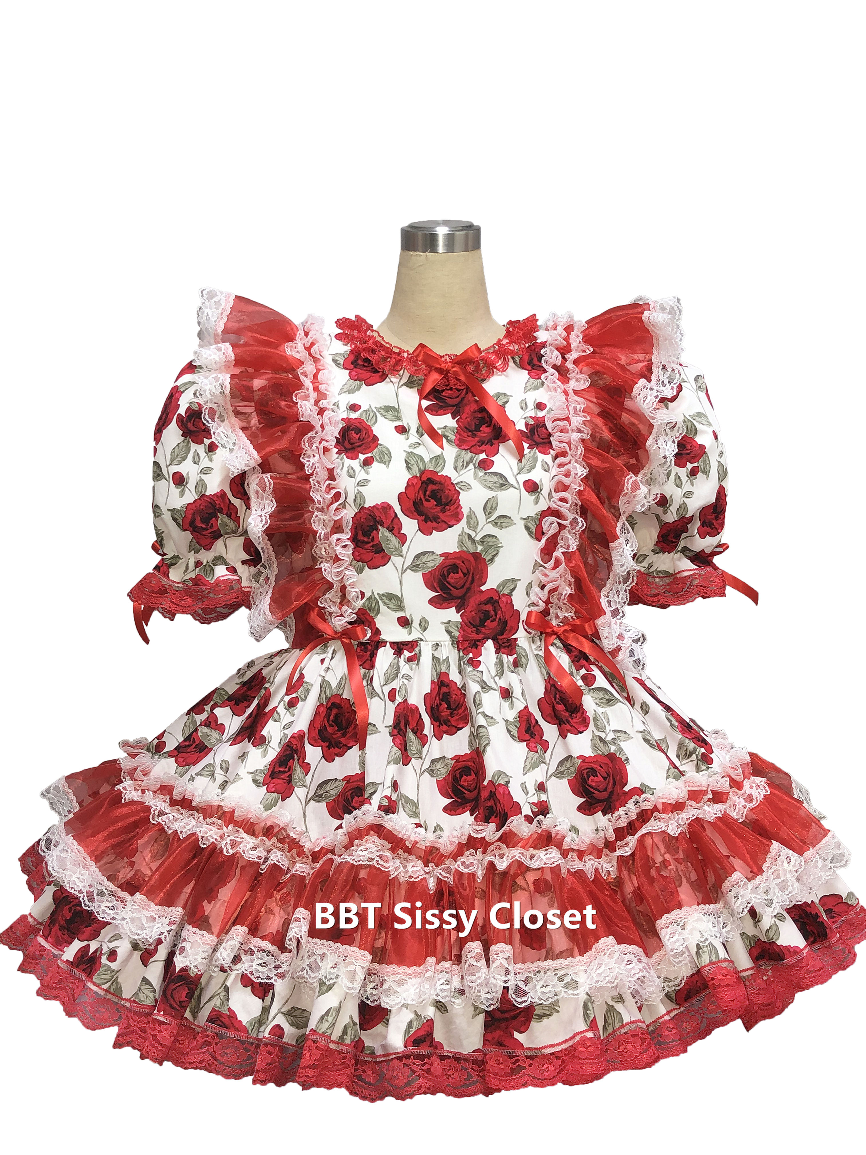 BBT Adult Sissy Rosa Ruffly Dress