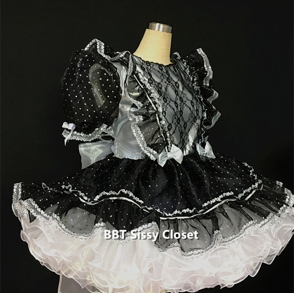 Thumbnail: BBT Adult Sissy Sparkle Sliver Party Dress 03