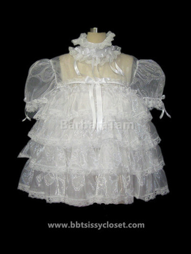 open lace back dress Tia Custom Fit Pink Satin Sparkle Organza Ruffles Adult Sissy Dress by –  Leanne's Pretty Dresses