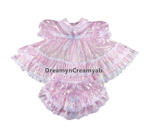 abdl pink dress Cuddlz Pink Satin Sissy ABDL Adult Baby Doll Dress For Men or Women Fetish