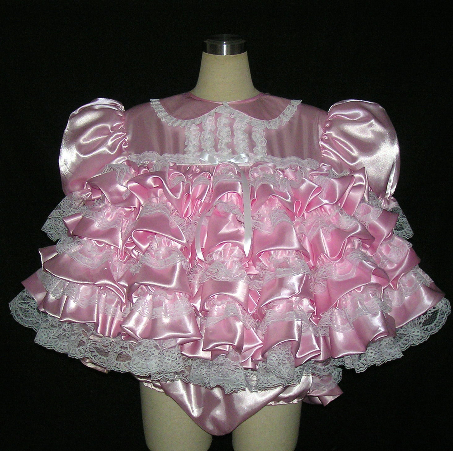 #D04 ~ ADULT SISSY SATIN PRISSY BABY DRESS SET