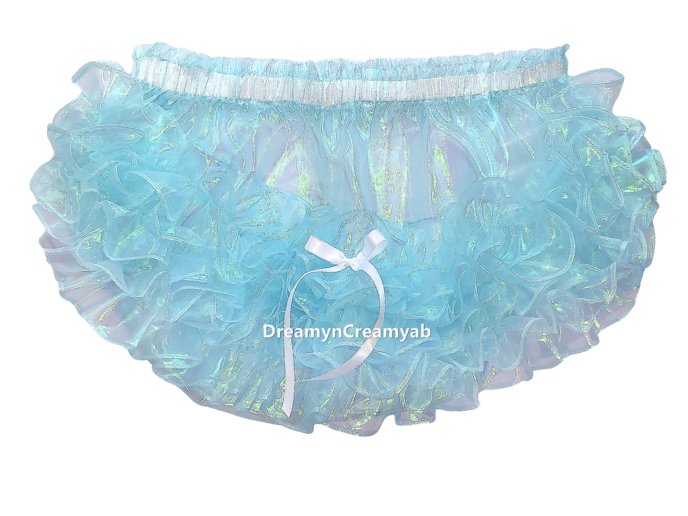 Thumbnail: D & C Adult Baby Sky Blue Mirror Ruffles Dress