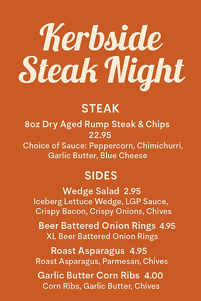 Steak Night Menu