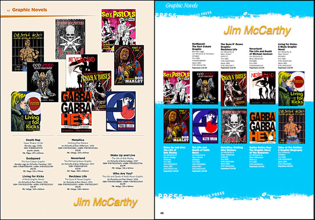 A series of my books / graphic novels from Omnibus Press - 2022 catalogues.