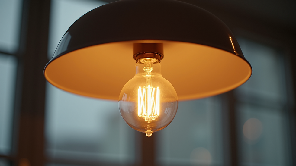 Eye-level view of modern LED bulbs installed in a stylish ceiling fixture