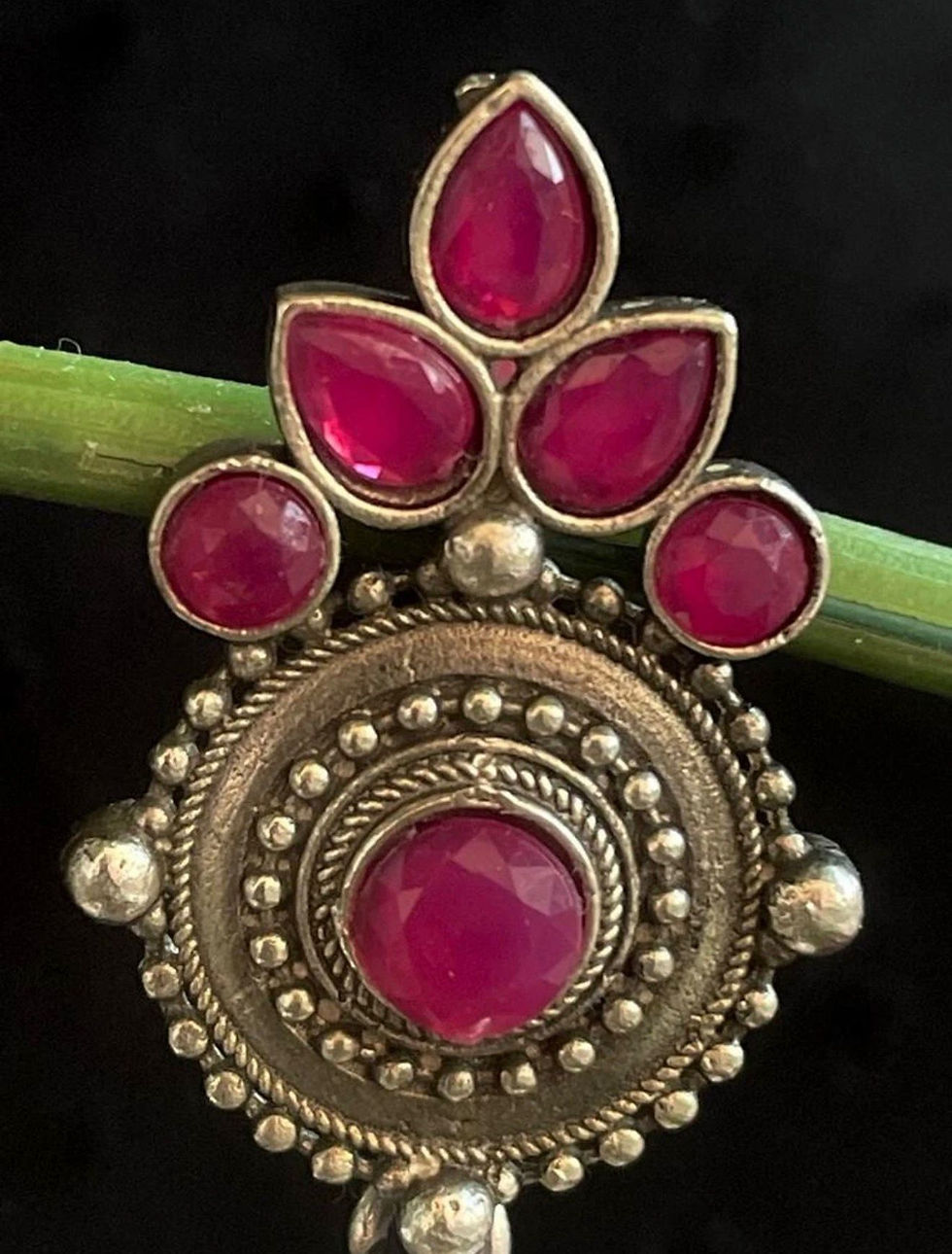 Thumbnail: Handcrafted Vintage Oxidised Jhumka Earrings