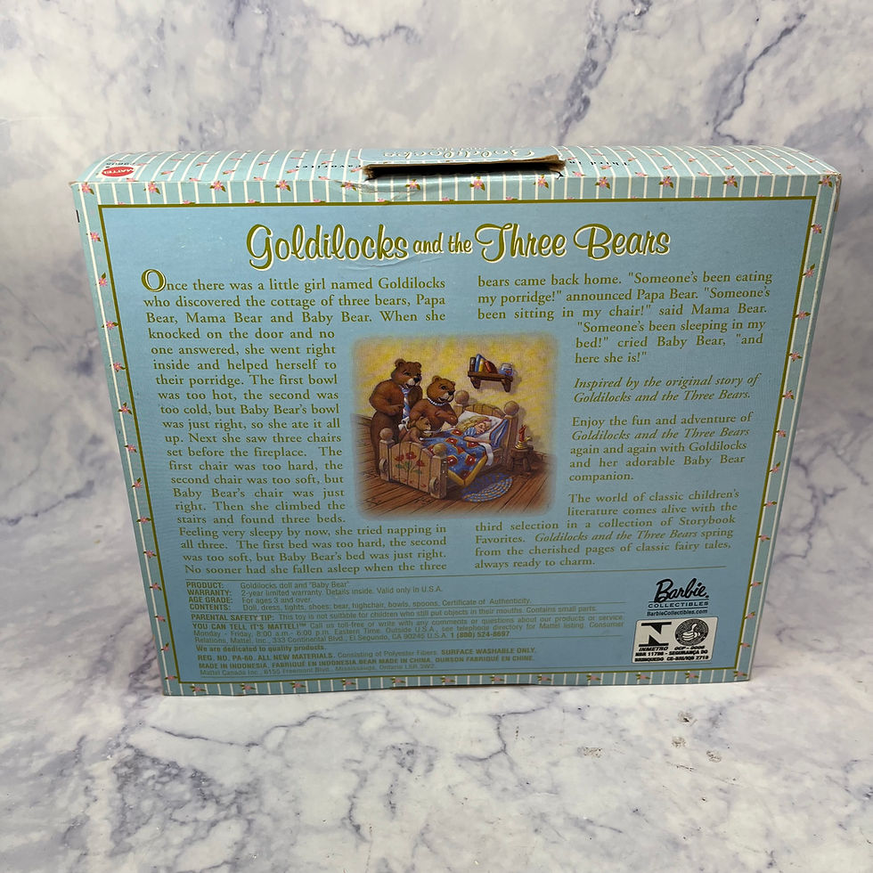 Thumbnail: Barbie (2001) - Collector 'Goldilocks & The Three Bears' Kelly Doll, New