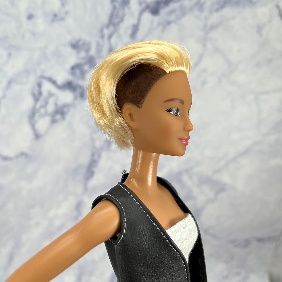 Thumbnail: Barbie (2016) Fashionistas Doll - #44 'Leather & Ruffles' Tall Doll, #DTF07
