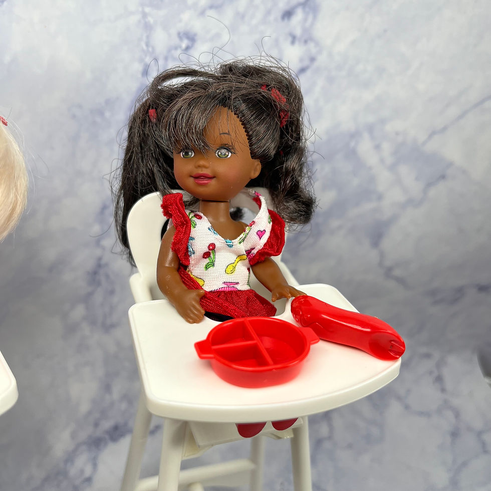 Thumbnail: Barbie (1997) - Kelly - Eatin Fun Dolls Blonde and AA Sets