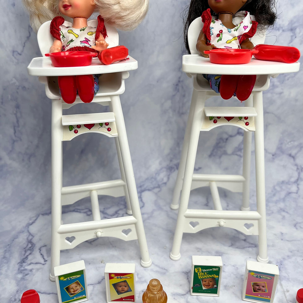 Thumbnail: Barbie (1997) - Kelly - Eatin Fun Dolls Blonde and AA Sets