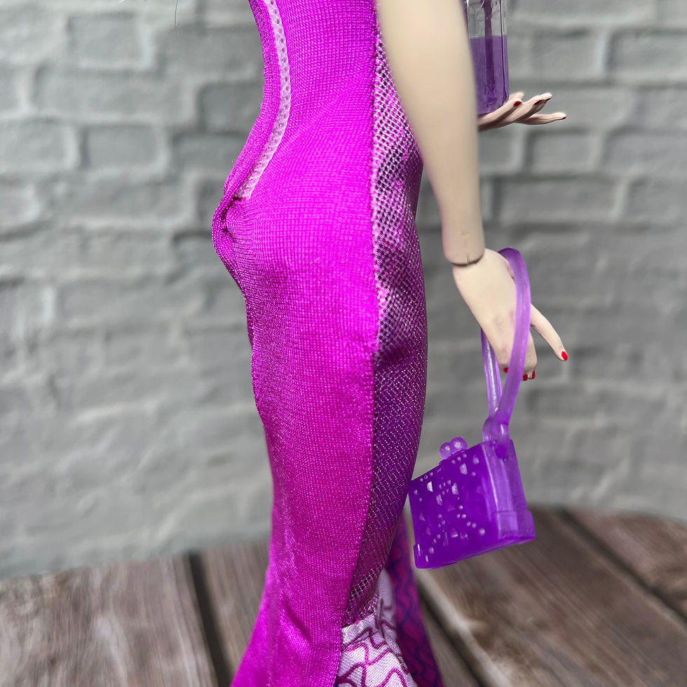 Thumbnail: Complete 11-12" Doll Outfit (2023) - 'Majestic Purple' Dress, Jewellery Set