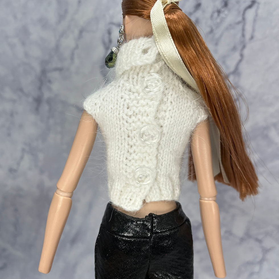 Thumbnail: Complete 11-12" Doll Outfit (2024) - 'Black N White Drama' Coat, Trousers, Top..