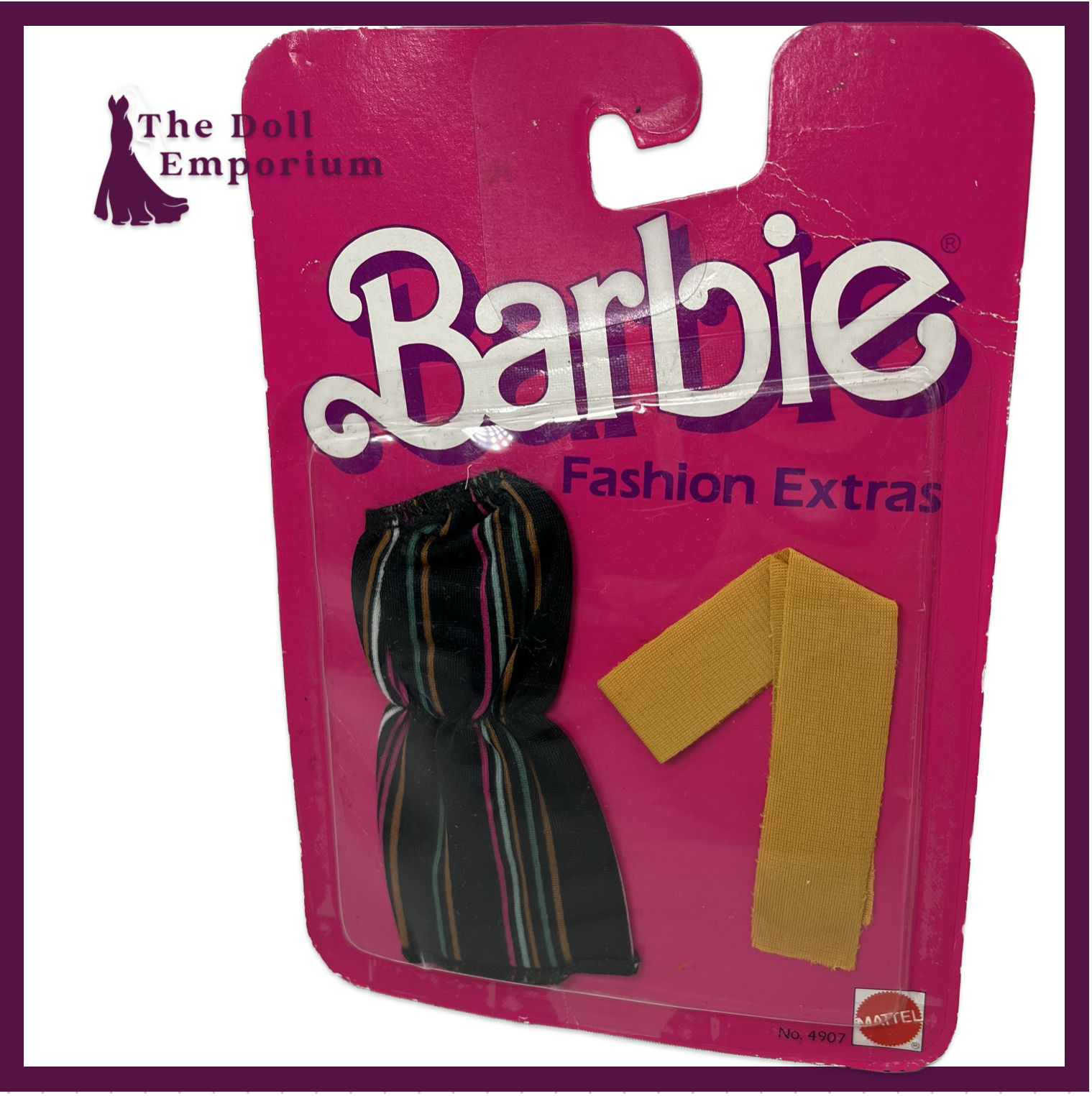 Vintage Barbie (1984) - 'Fashion Extras' Black Striped Dress, New In Box
