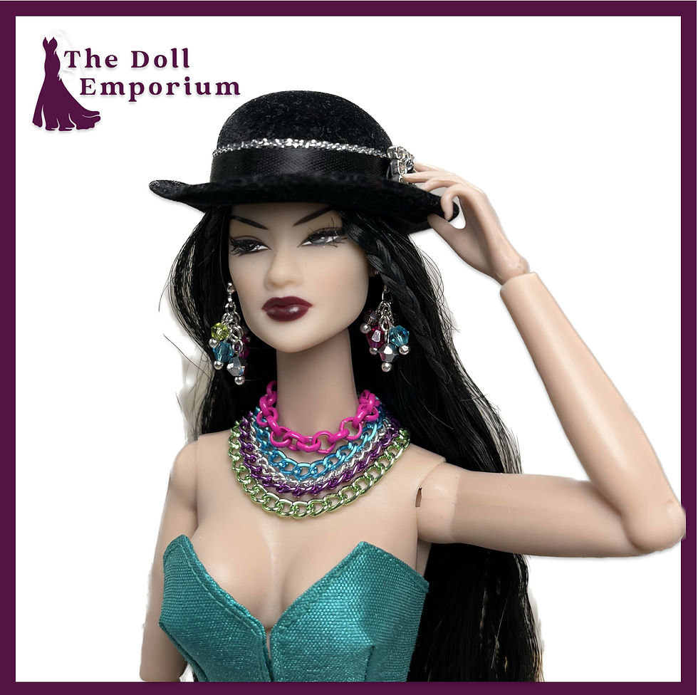Handmade Doll Jewellery Set (2023) - Necklace And Earrings #00123
