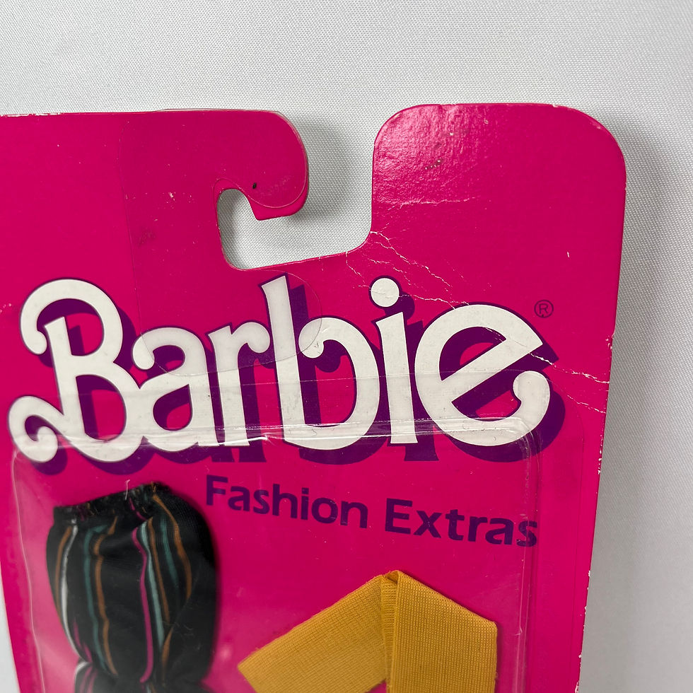 Thumbnail: Vintage Barbie (1984) - 'Fashion Extras' Black Striped Dress, New In Box