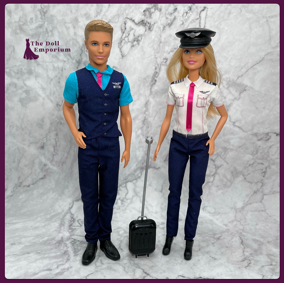 Barbie (2019) - Pilot Barbie and Flight Attendant Ken Dolls (#FNY33)