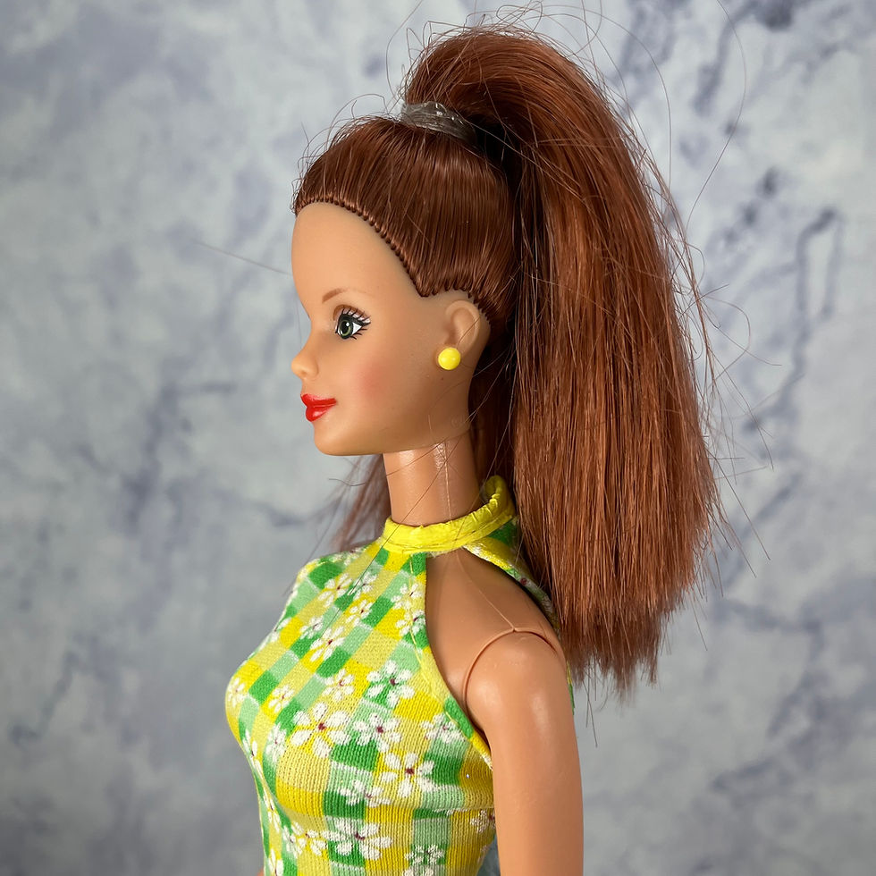 Thumbnail: Barbie (1998) - Pretty in Plaid Barbie Doll (yellow - green) #20667