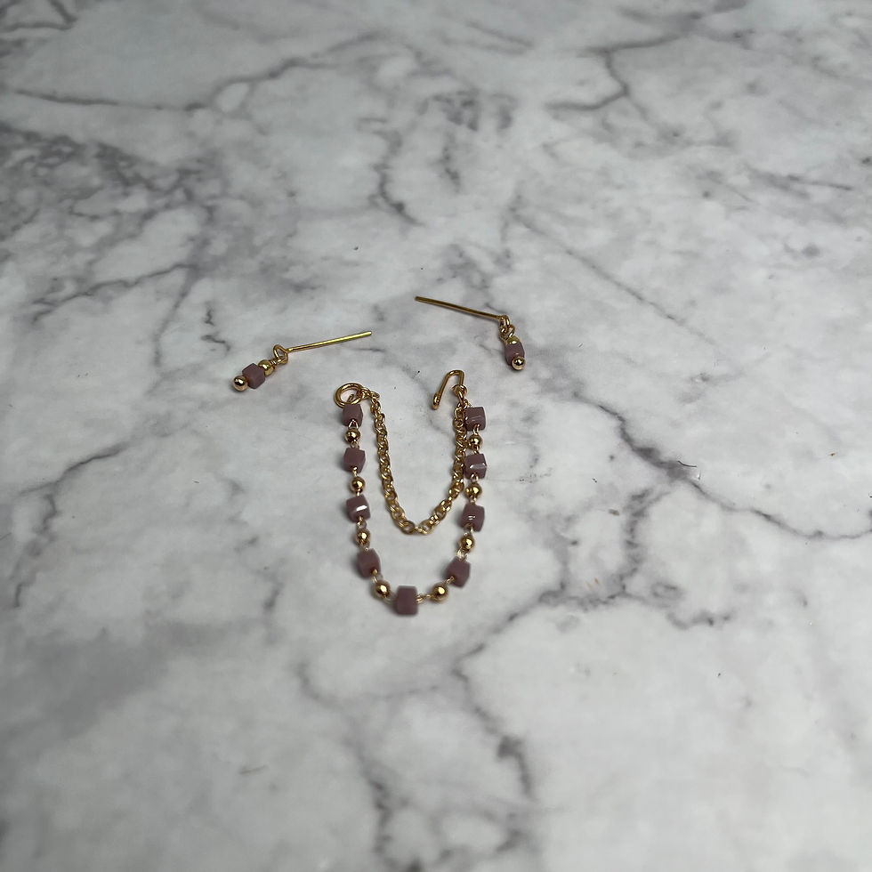 Thumbnail: Handmade Doll Jewellery Set (2023) - Necklace And Earrings #00136