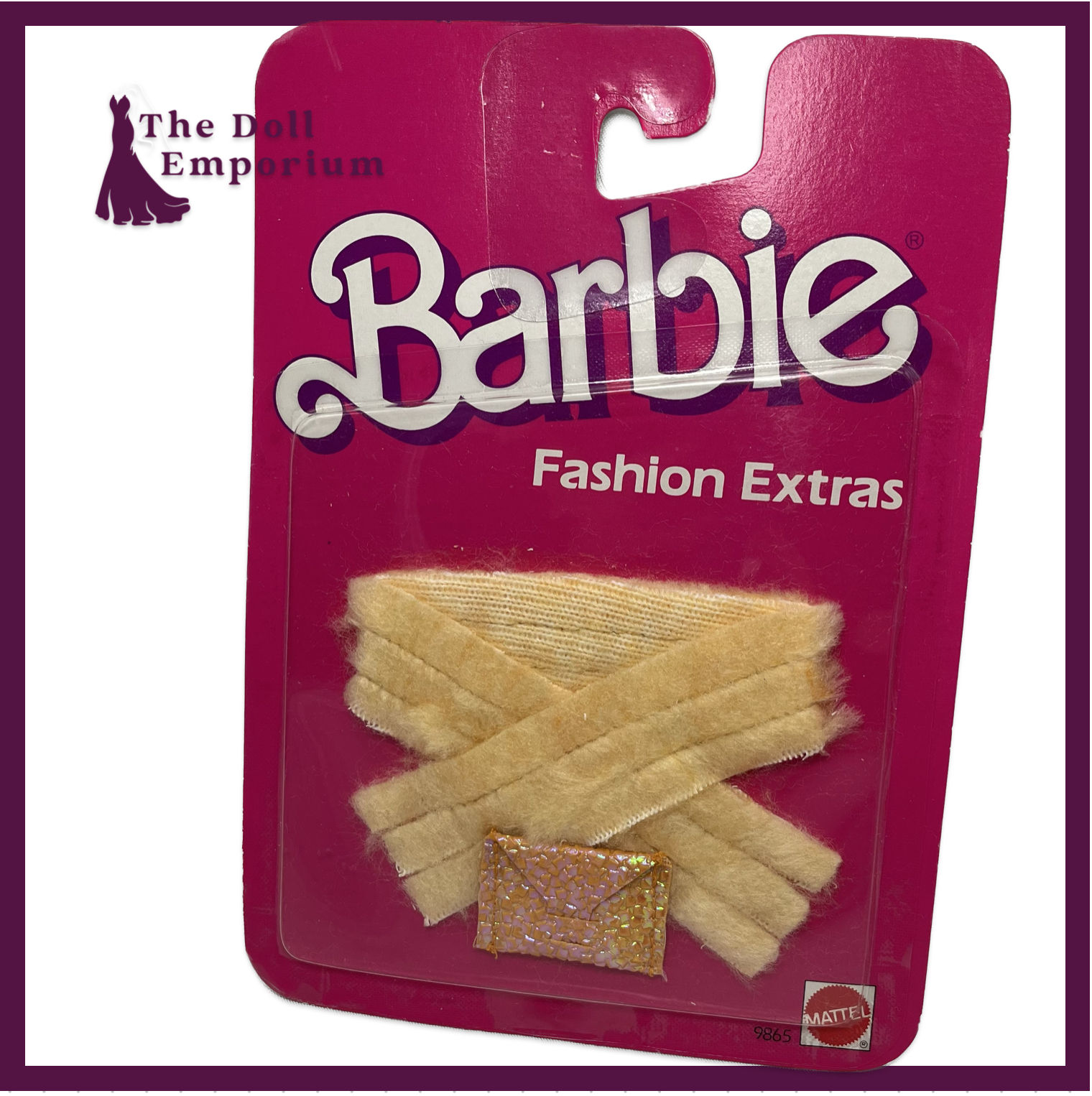 Vintage Barbie (1984) - 'Fashion Extras' Faux Fur Stole & Bag, New In Box