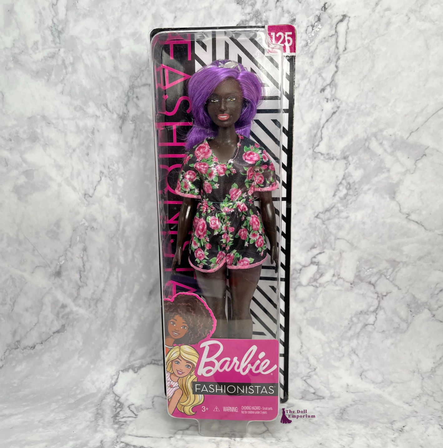 Barbie Fashionistas Doll - #125 'AA Curvy Roses' Barbie, New In Box #FXL