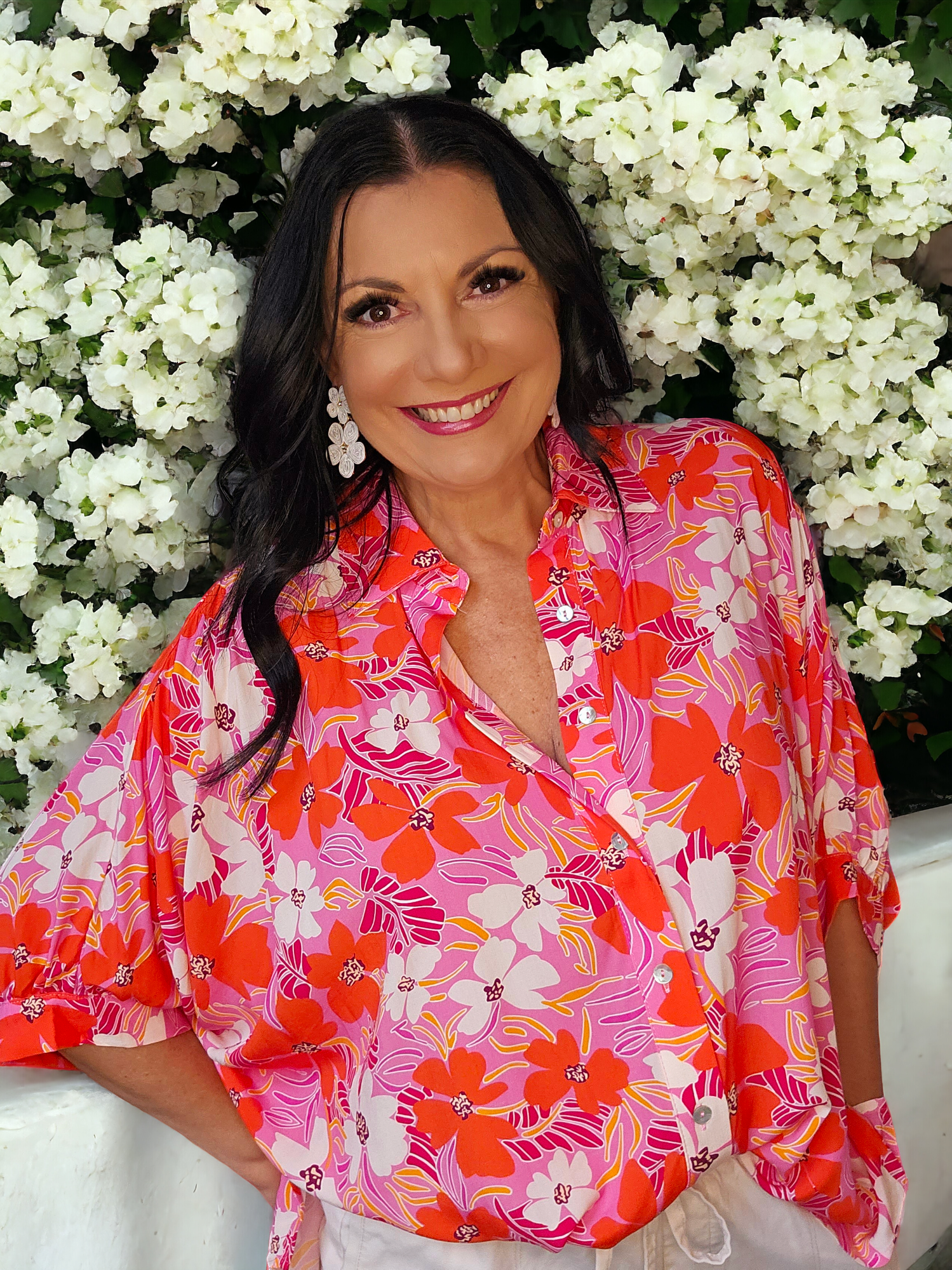 Island Time Floral Pink Top