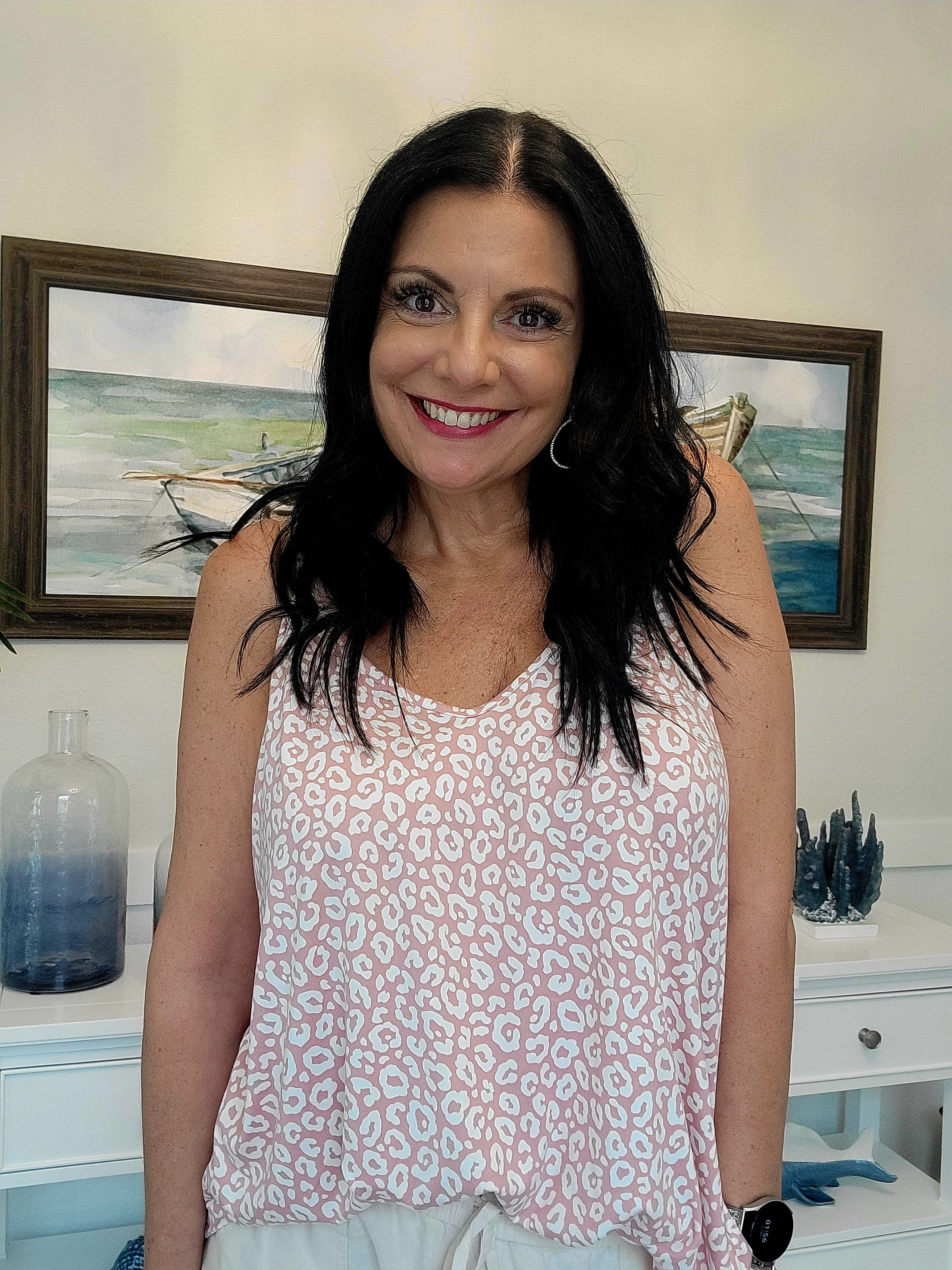 Jolie Cheetah Tank - Blush