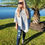 Thumbnail: Nicole's Heathered Faux Fur Poncho - Grey