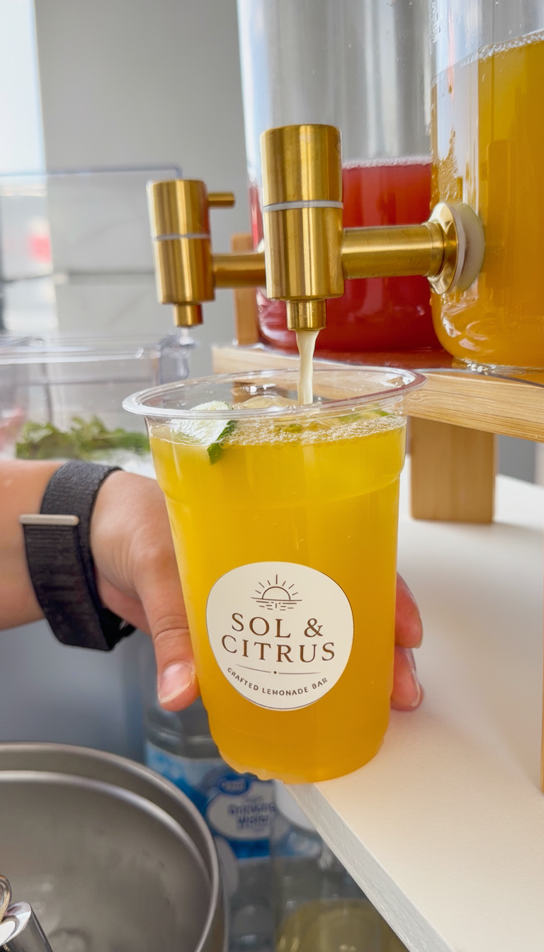 Sol & Citrus drink poured for an event beverage menu