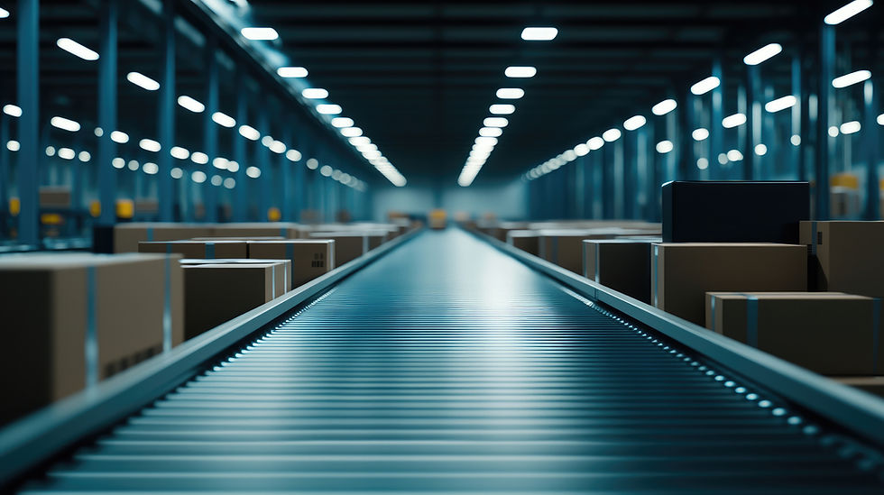 Fulfillment center with shipping boxes