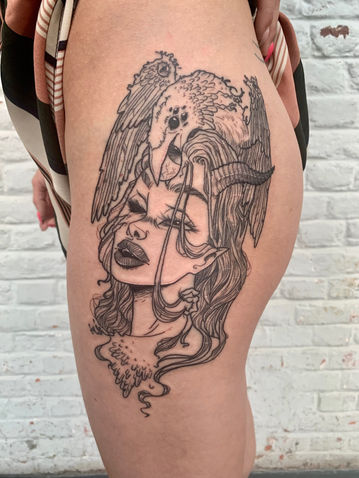banshee hip tattoo