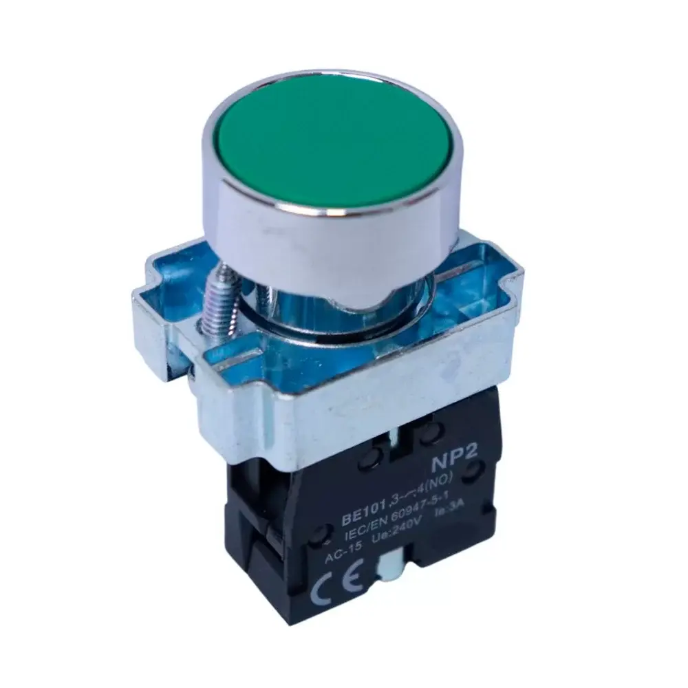 PULSADOR XB2 Ø22mm CONTACTO NO COLOR VERDE