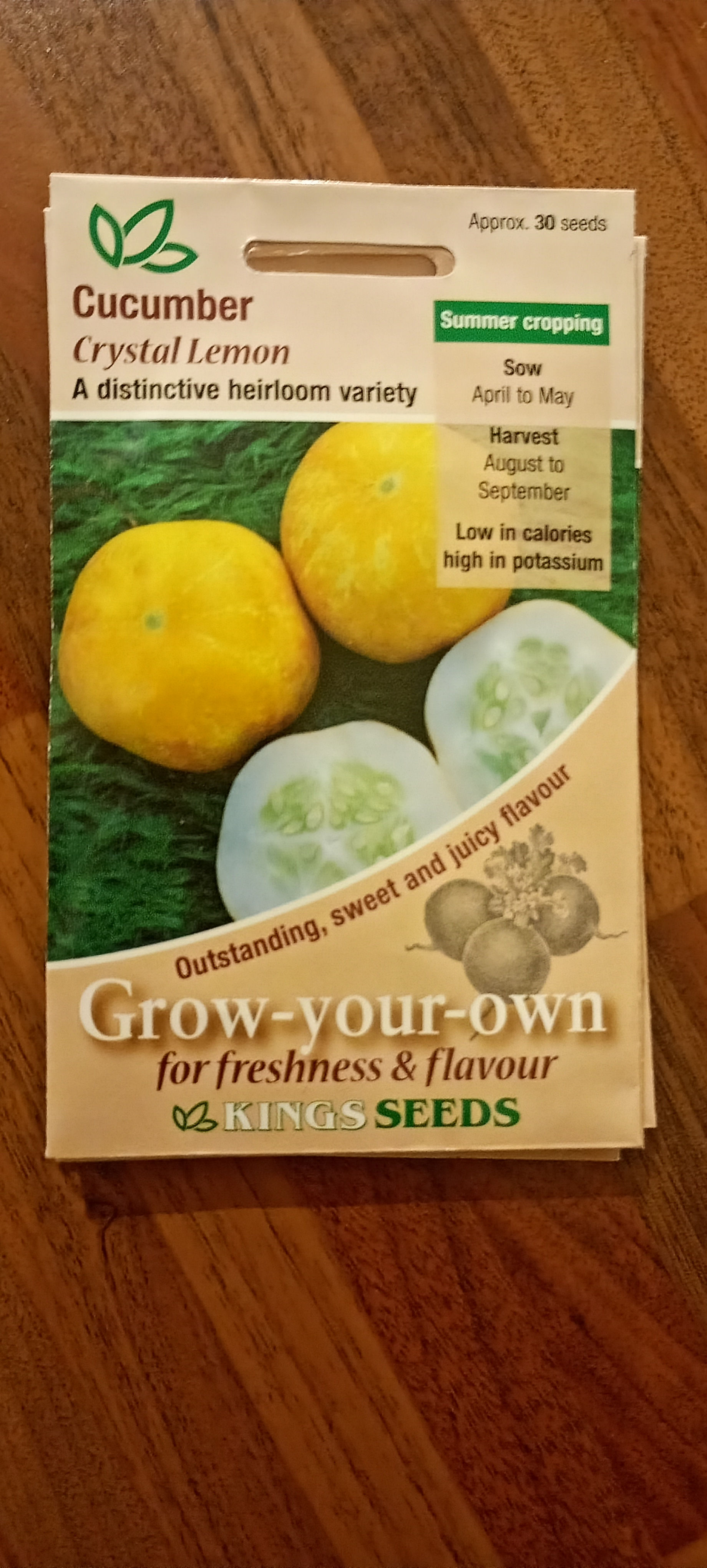 Cucumber Crystal Lemon a distinctive heirloom variety 30 seeds