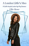 A London Little's Moo. White woman in hat. Blue background. Subtitle reads: A Stuffie Hospital London Age Play Romance