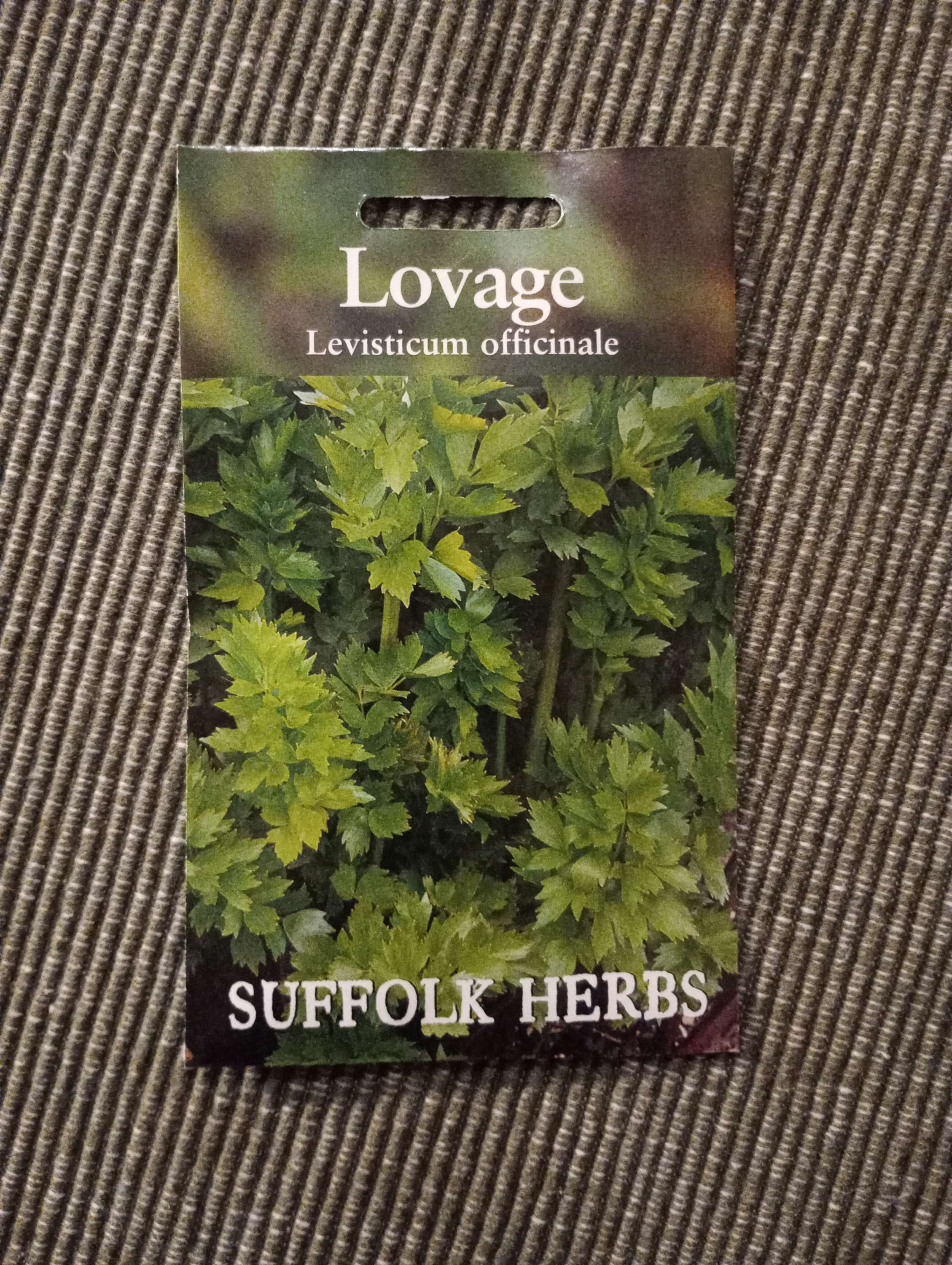 Lovage herb seeds packet, Suffolk Herbs