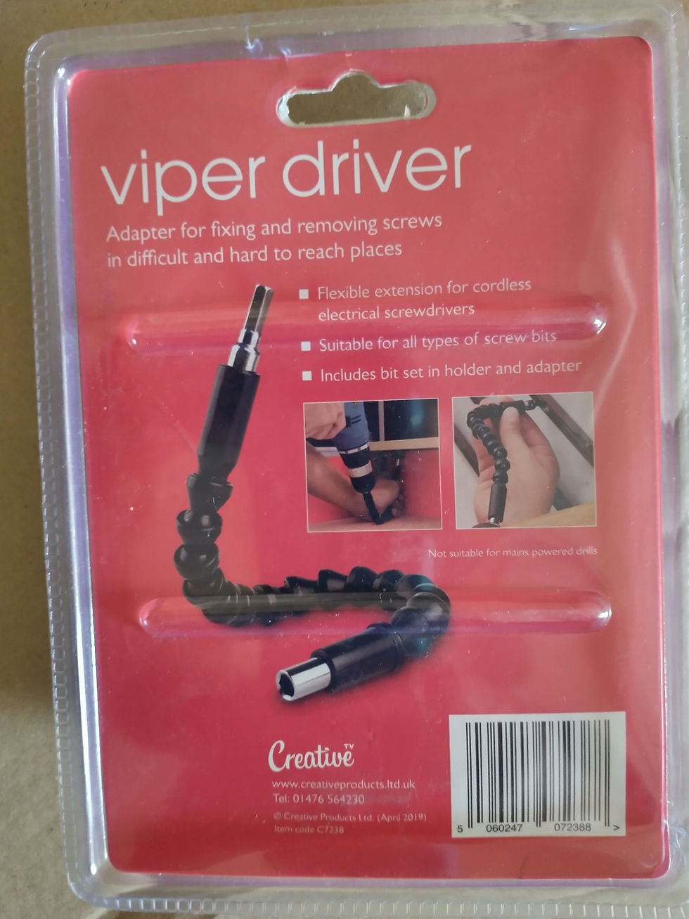 Viper Driver: Adapter for fixing and removing screws in hard-to-reach places