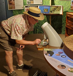 Fred checks things out up close.