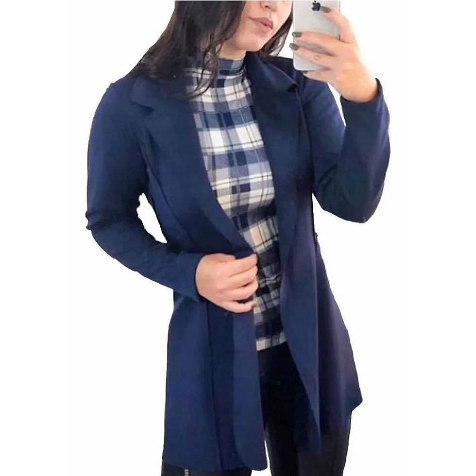 Miniatura: Max Blazer Sobretudo Feminino Acinturado Neoprene Social Roupas Femininas novo