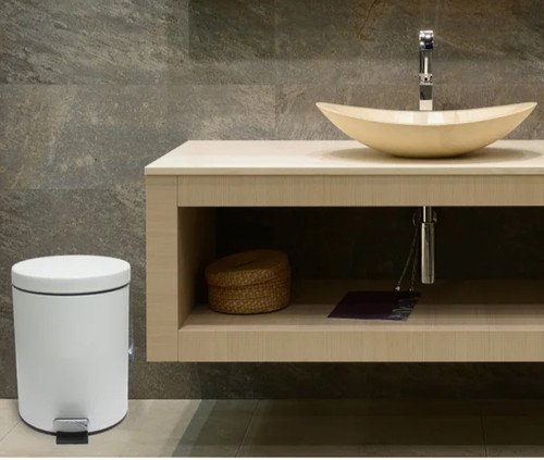 Matte White 5L Trash Can
