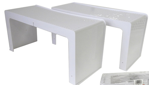 2Pk Wall Mount Plastic Shelves