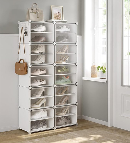 10 Tier Plastic Shoe Storage w/ Doors