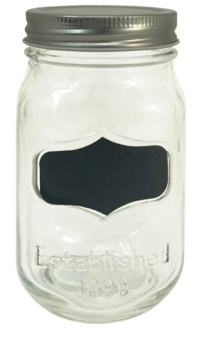 Glass Mason Jar with Decal 15.3oz