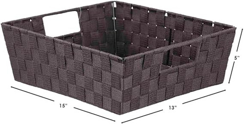 Woven Strap Bin Brown Large