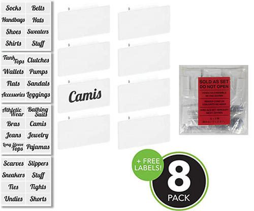Fridge Bin Tags with Labels, 9 Pieces