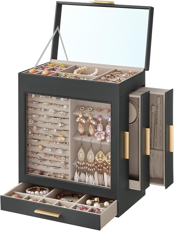 Thumbnail: 5 Section Jewellery Box w/ Glass Window